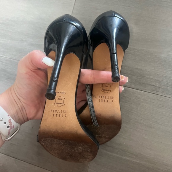 Stuart Weitzman Black Patent Leather Nudist size 6 - Picture 6 of 8